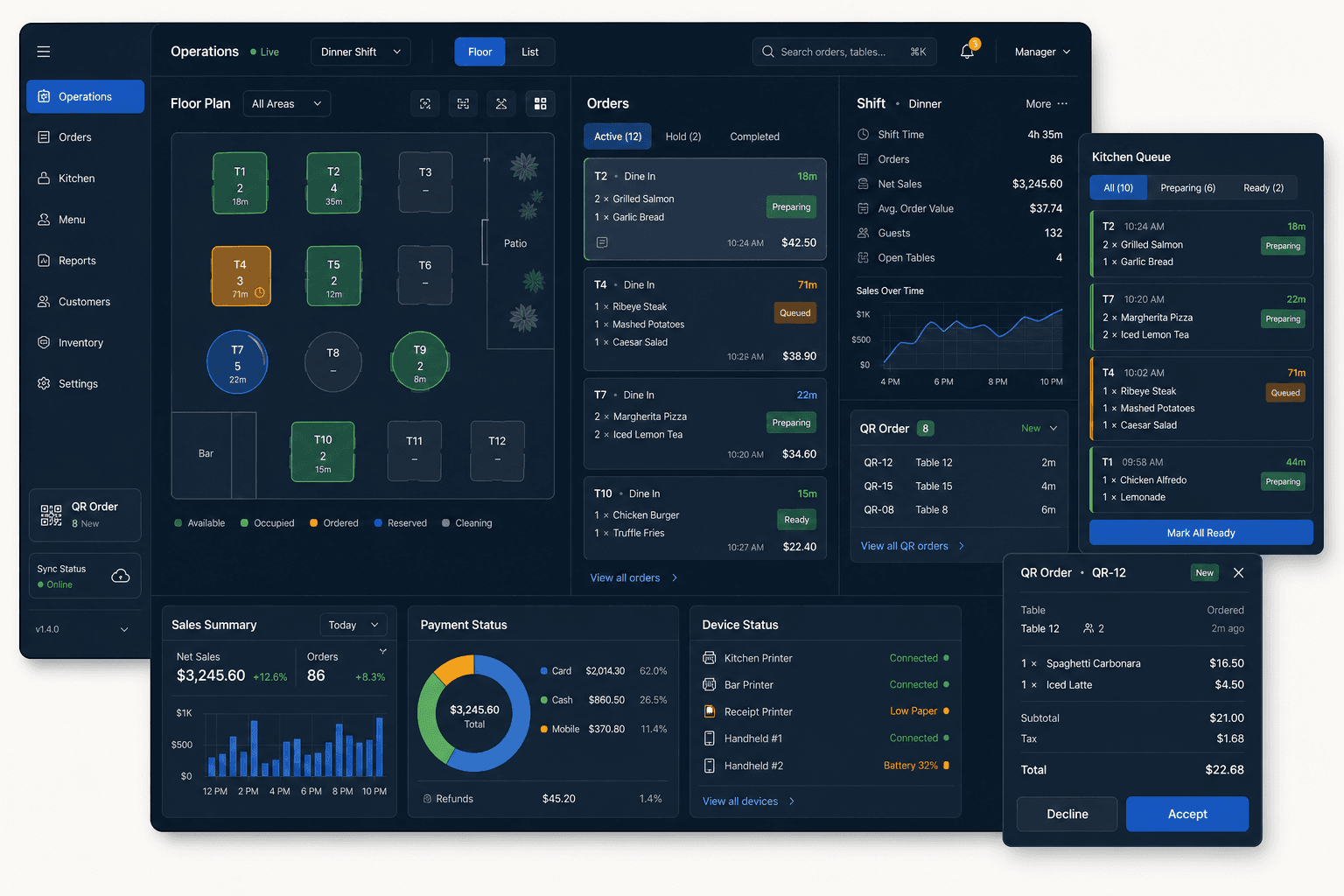 Restaurant Operations UI preview